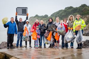 Beach Clean by Volunteers from Red Funnel